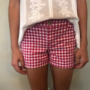 Pink gingham girls shorts